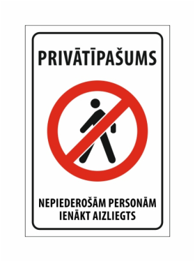 Privātīpašums, nepiederošām personām ienākt aizliegts